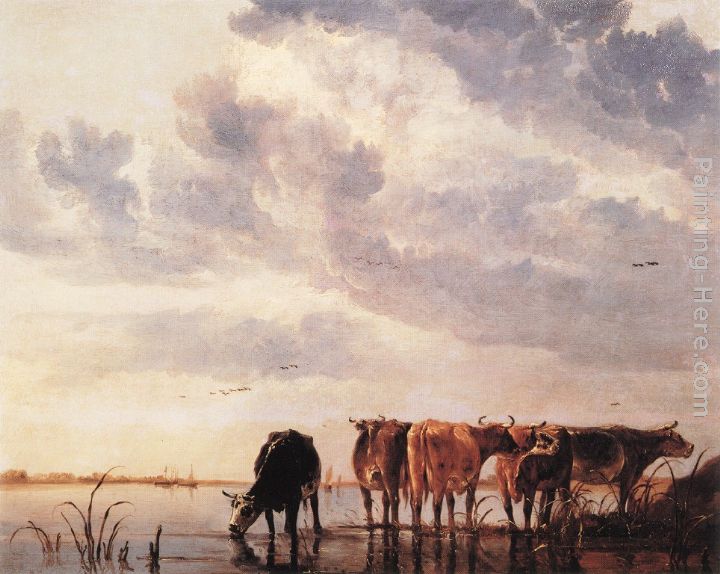 Cows in a River painting - Aelbert Cuyp Cows in a River art painting